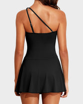 One Shoulder Skirted One Piece Swimsuit